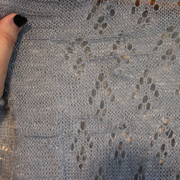 Light Blue and Silver convertible scarf/wrap - Picture 4 of 5